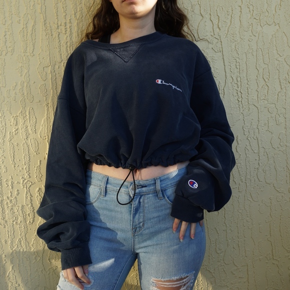 Champion Tops - Vintage champion crop drawstring sweatshirt